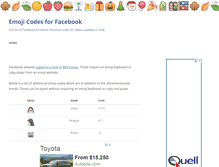 Tablet Screenshot of emojicodes.com